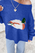 Sky Blue Drop Shoulder Long Sleeve Sweater