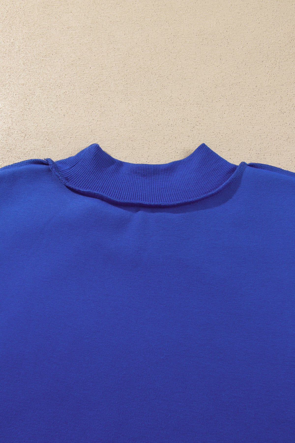 Bluing Oversize Drop Shoulder Reversible Mock Neck Sweatshirt