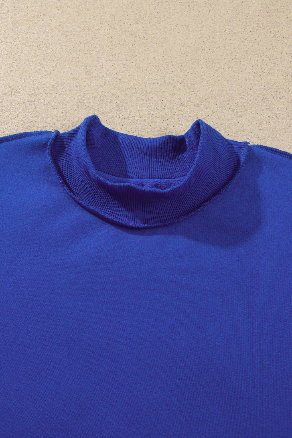 Bluing Oversize Drop Shoulder Reversible Mock Neck Sweatshirt