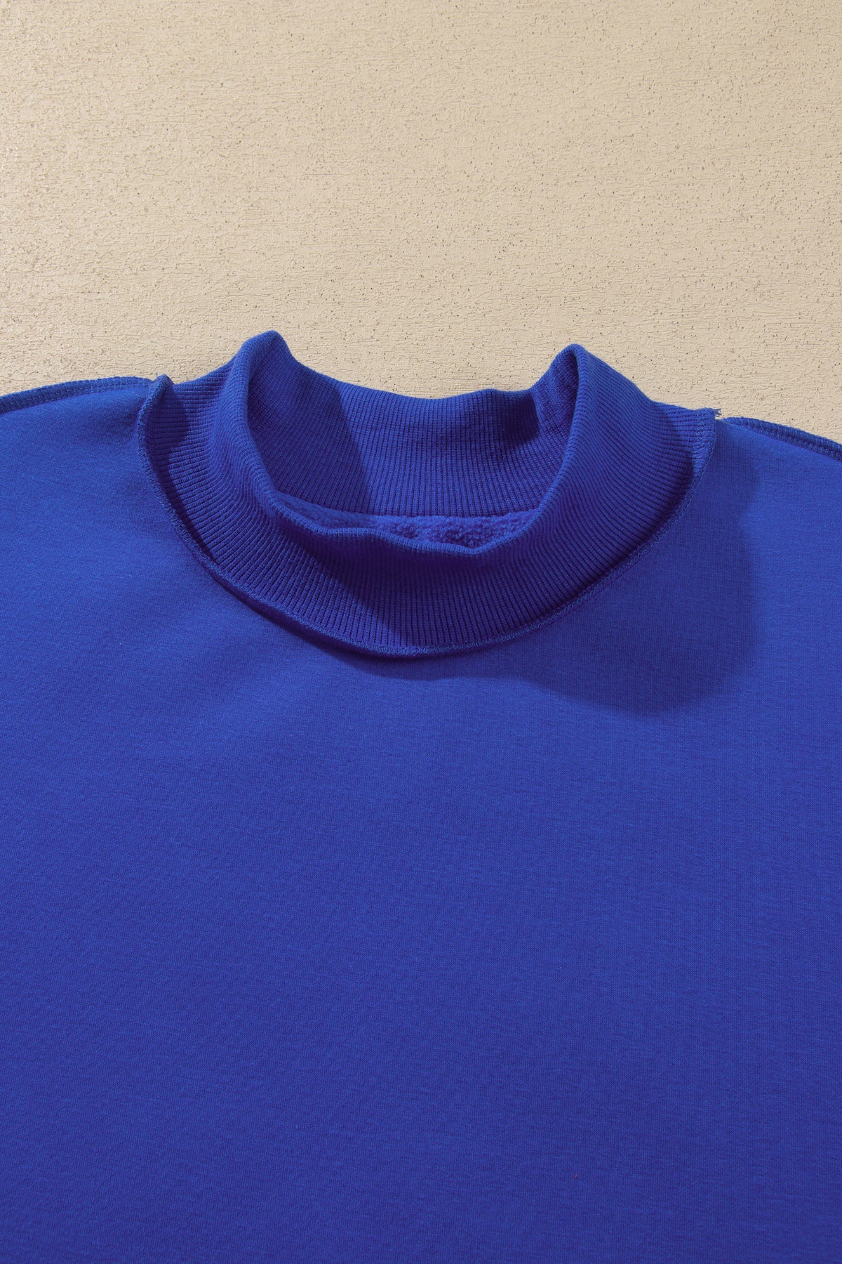 Bluing Oversize Drop Shoulder Reversible Mock Neck Sweatshirt