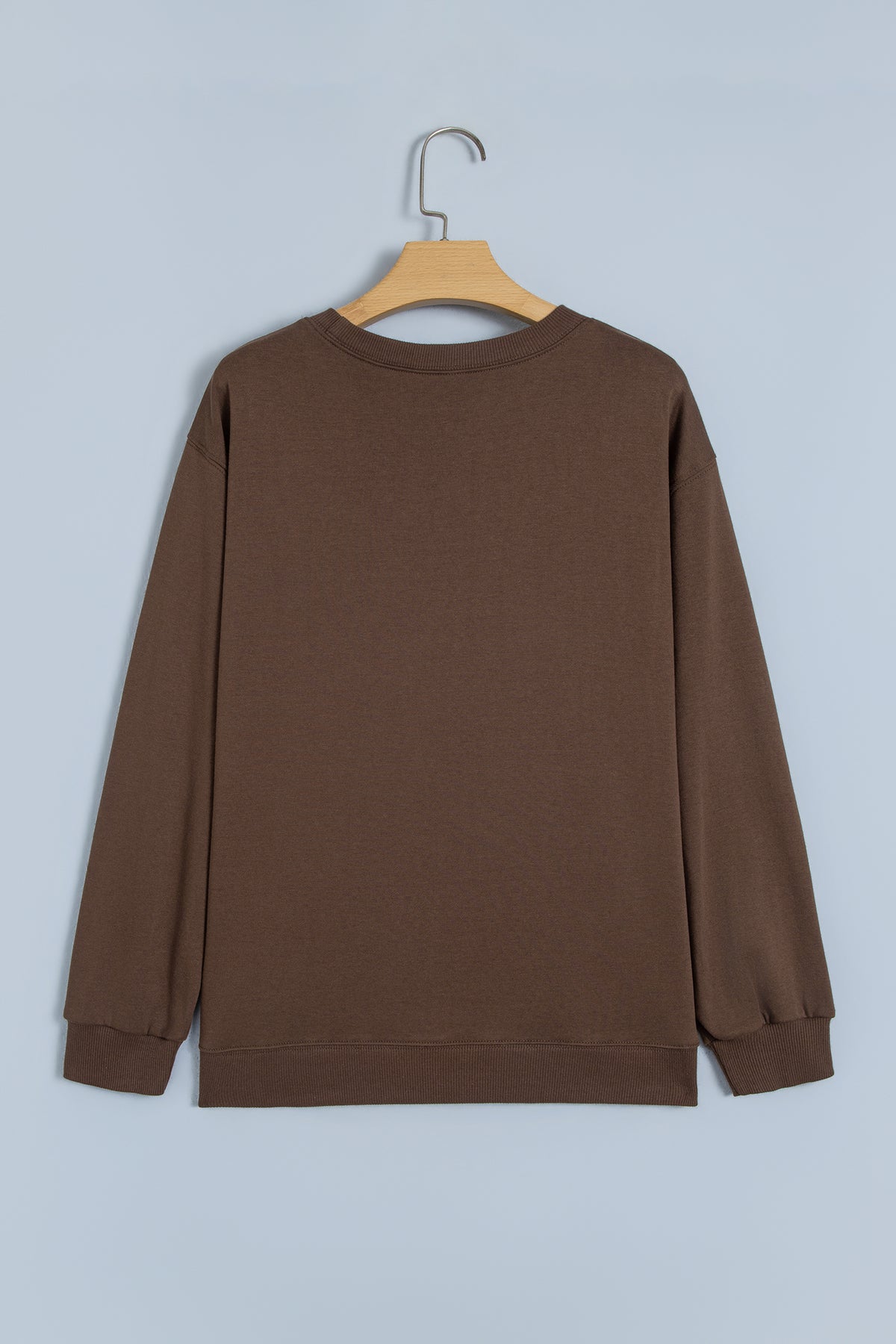 Coffee Polka Dot Slogan Print Casual Pullover Sweatshirt