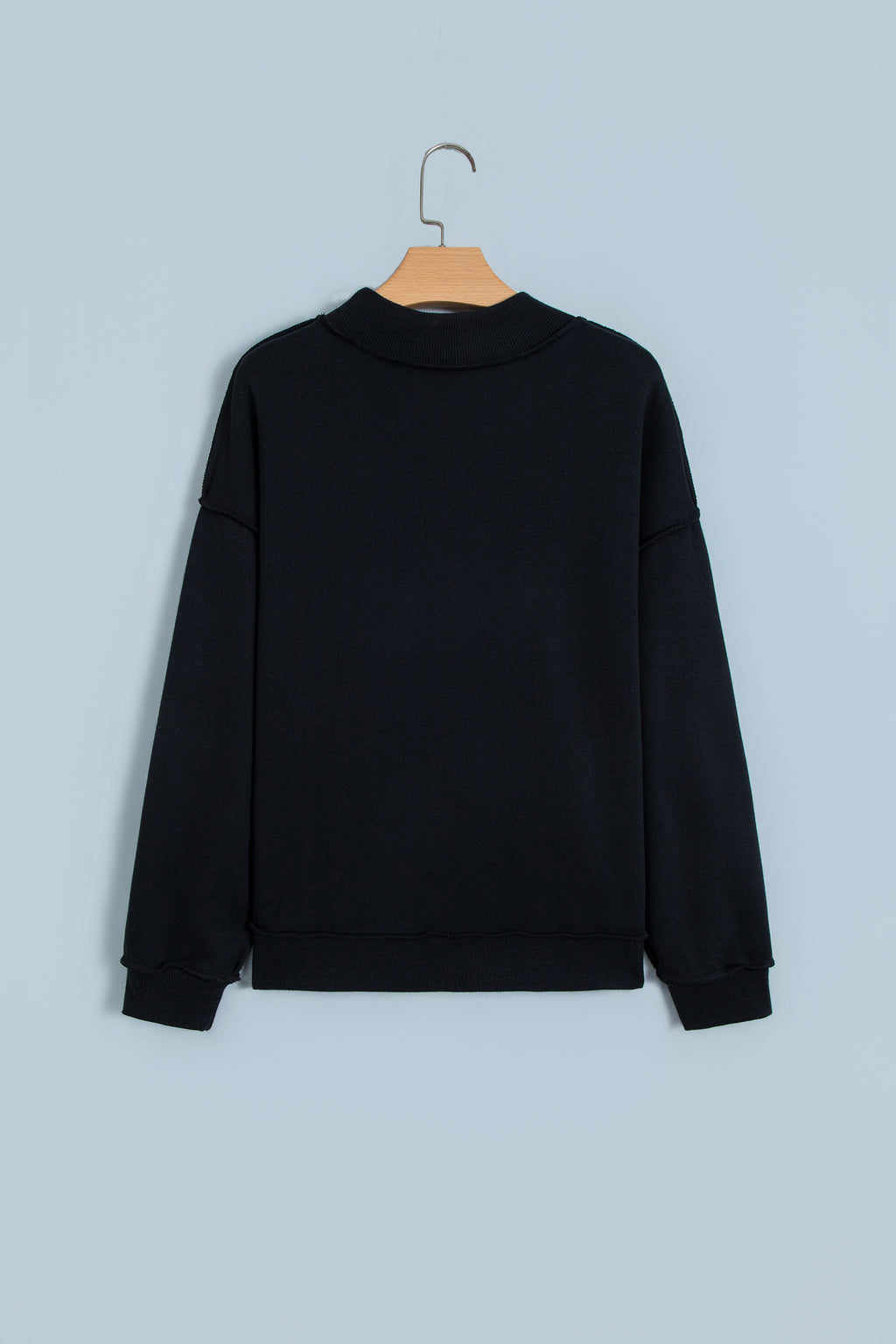 Bluing Oversize Drop Shoulder Reversible Mock Neck Sweatshirt