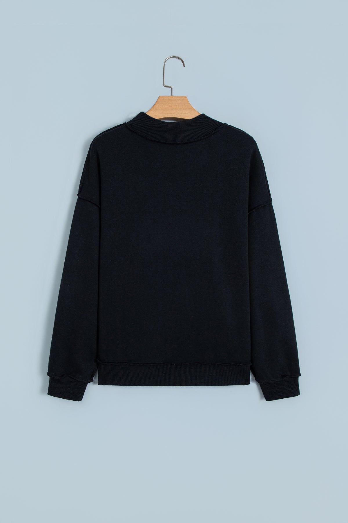 Bluing Oversize Drop Shoulder Reversible Mock Neck Sweatshirt