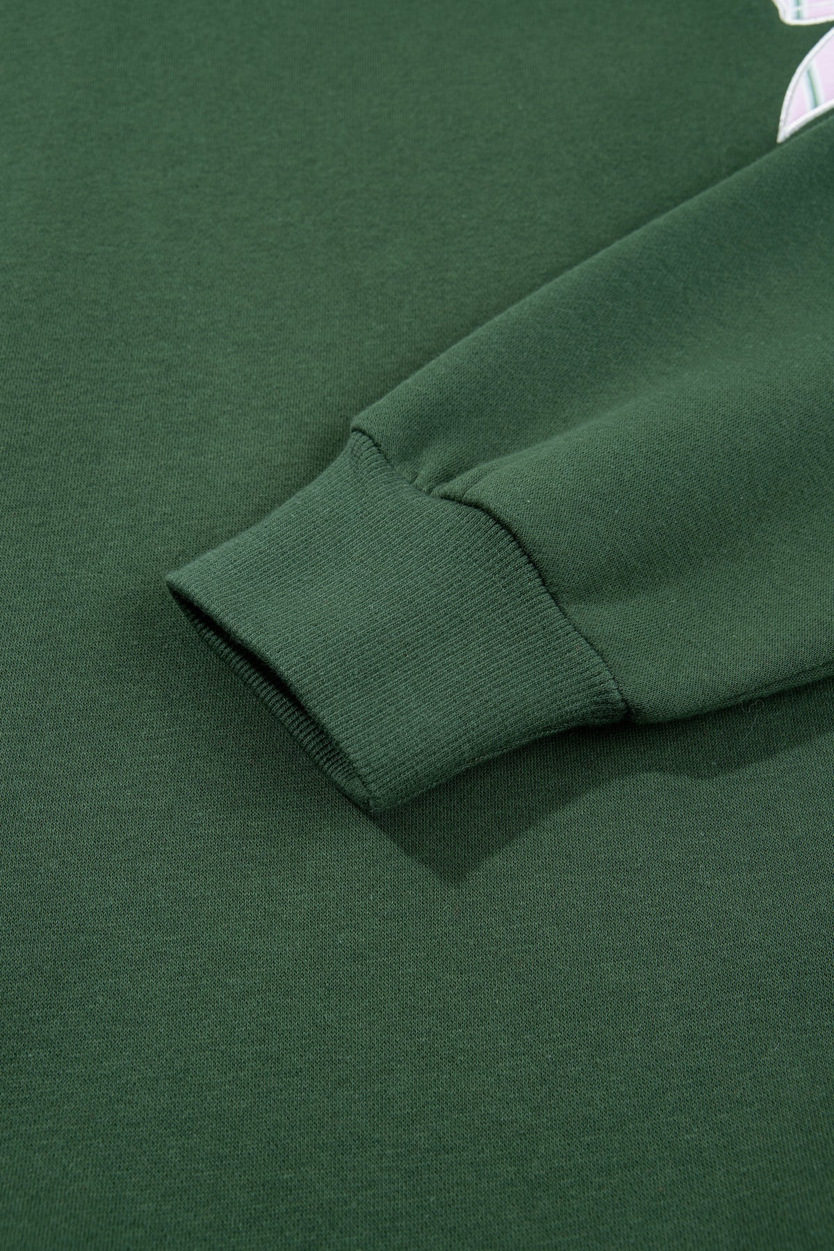 Blackish Green Striped Bow Graphic Oversized Sweatshirt