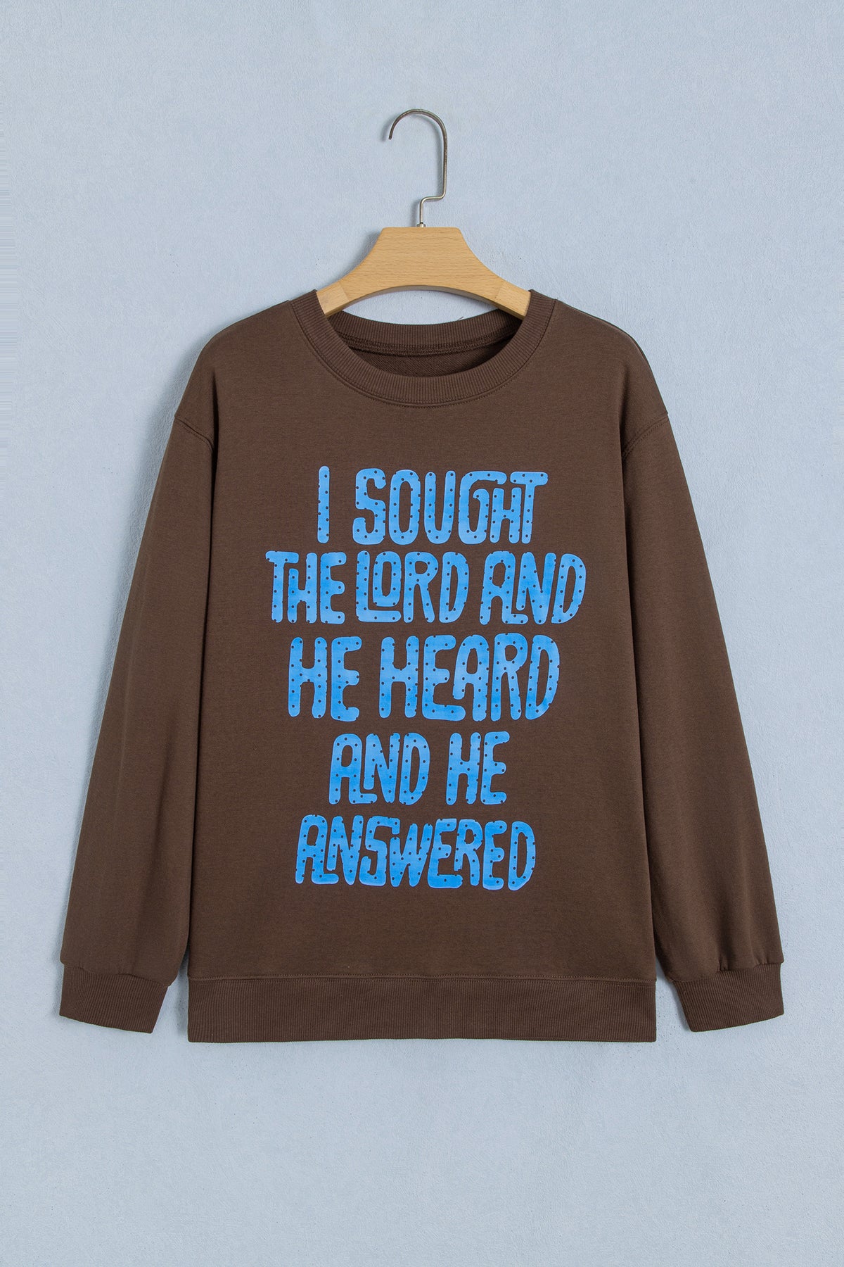 Coffee Polka Dot Slogan Print Casual Pullover Sweatshirt
