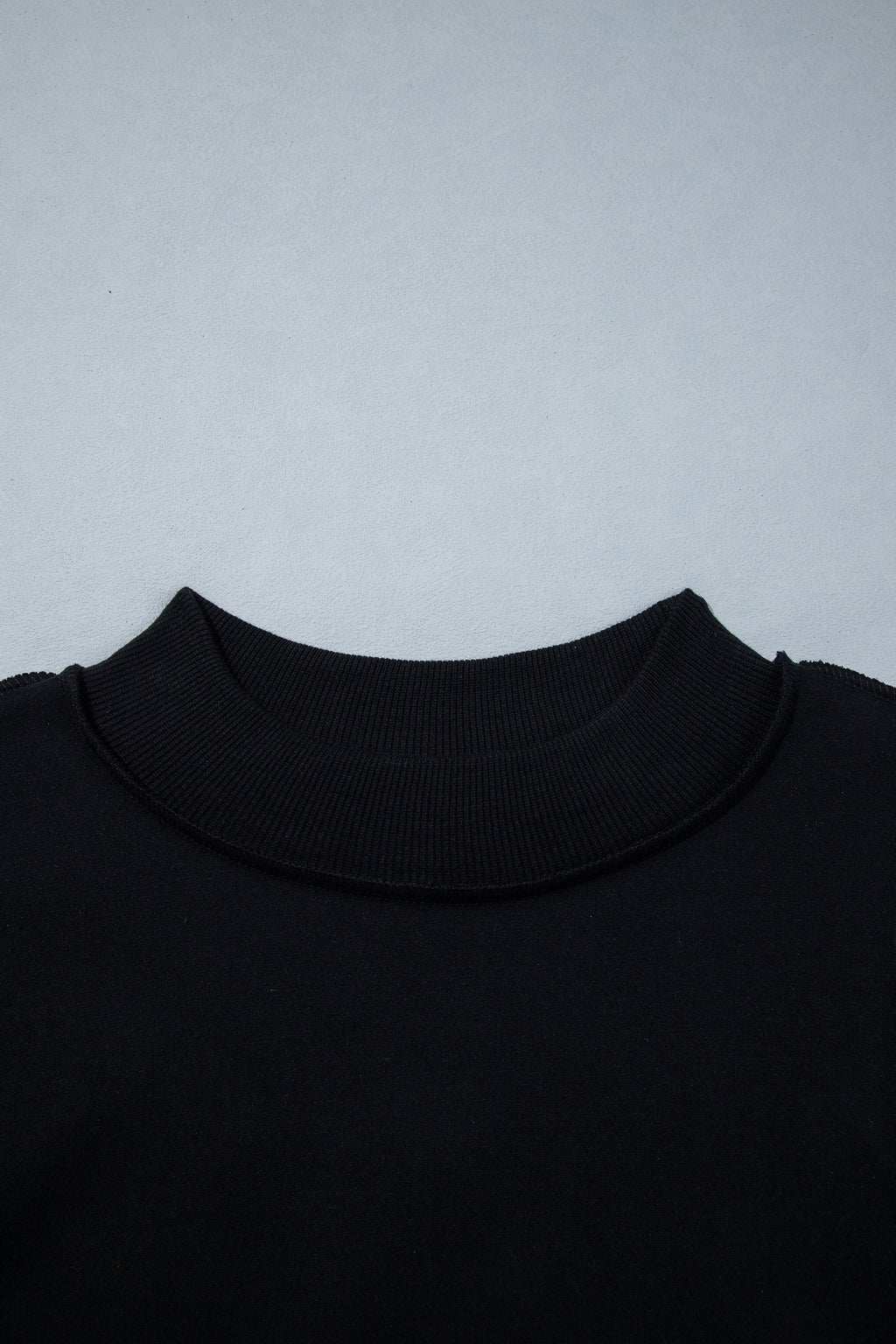 Bluing Oversize Drop Shoulder Reversible Mock Neck Sweatshirt
