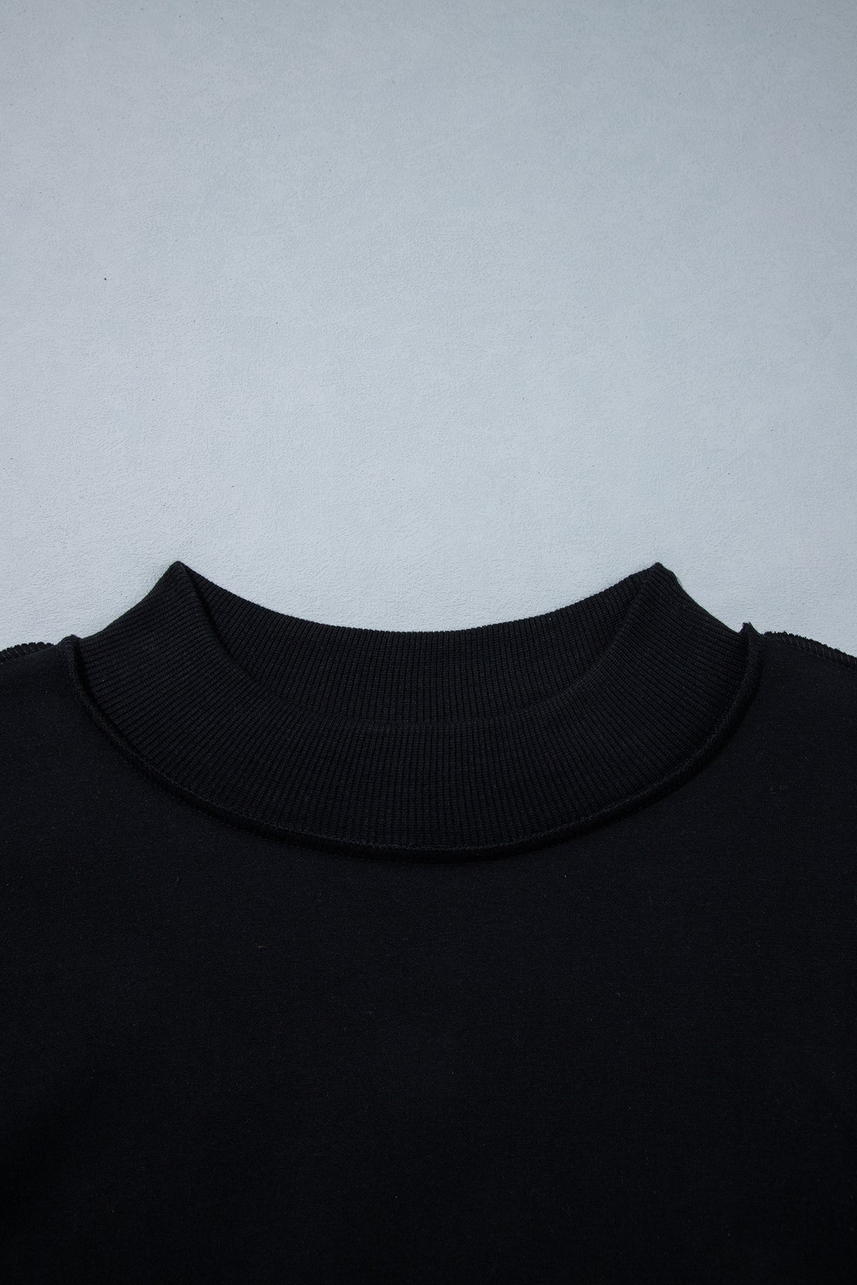 Bluing Oversize Drop Shoulder Reversible Mock Neck Sweatshirt