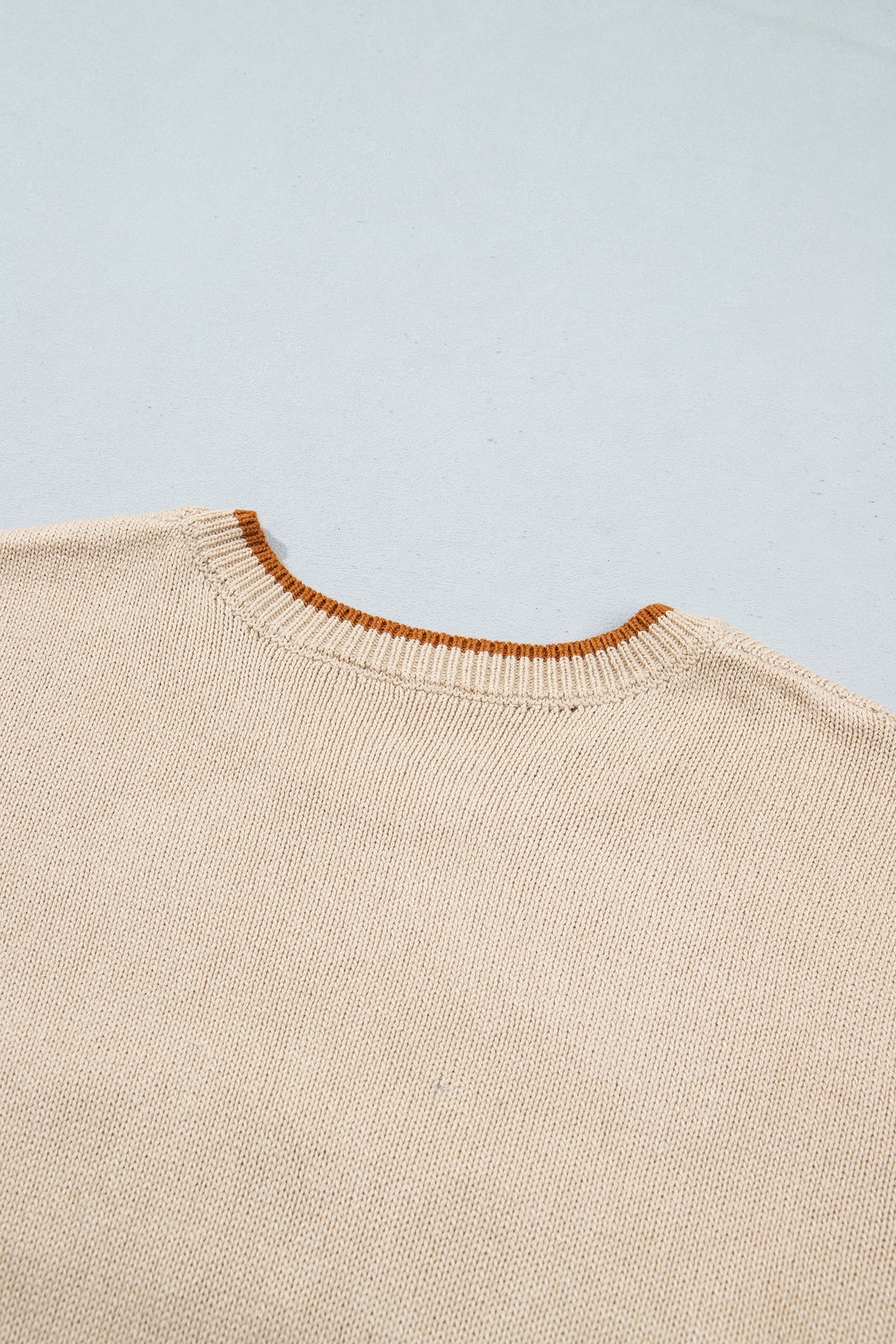 Parchment Corder HOWDY Letter Graphic Crew Neck Relaxed Sweater