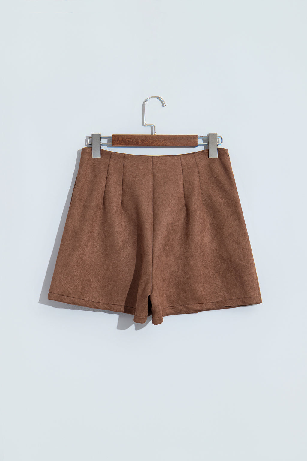 Dark Khaki Gold Button Asymmetric Wrapped Detail Mini Skirt