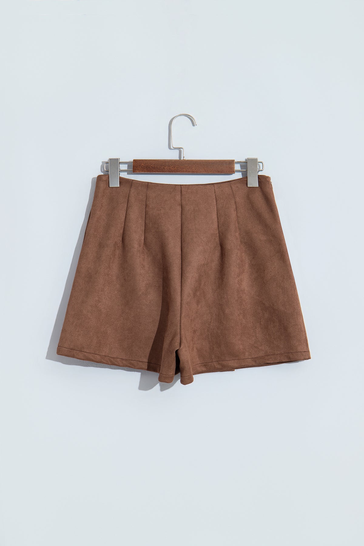Dark Khaki Gold Button Asymmetric Wrapped Detail Mini Skirt