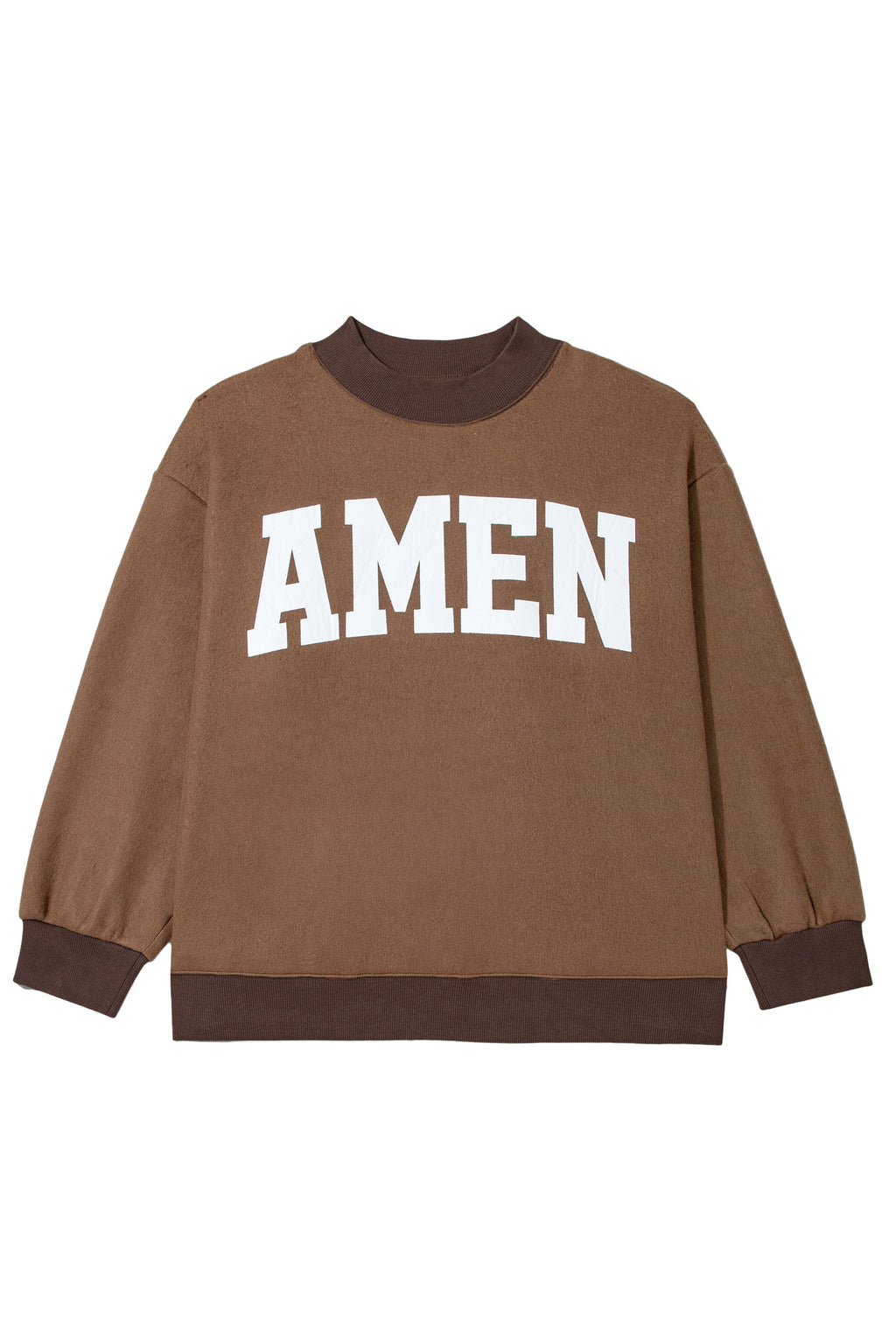Coffee Letter Print Oversized Loose Fit Long Sleeve Plus Size Sweatshirt