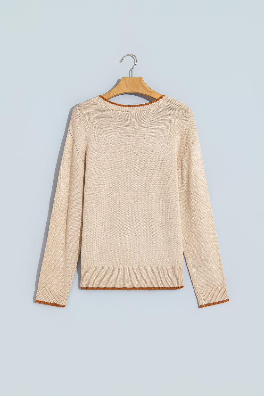 Parchment Corder HOWDY Letter Graphic Crew Neck Relaxed Sweater